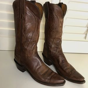 Lucchese N4604  Womens Antique Whiskey Brn Leather Cowboy Western Boots